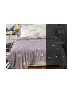 Плед Luxsonia Сердечки Неон. Велсофт Евро 200x220 / 012