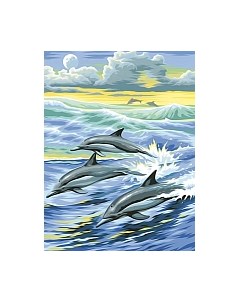 Набор алмазной вышивки Семья дельфинов / АЖ-1062 Алмазная живопись