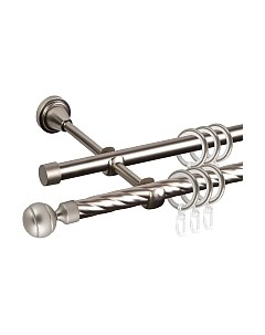 Карниз для штор АС ФОРОС Grace D16K/16Г составной + наконечники Шар рифленый Ас форос