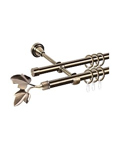 Карниз для штор АС ФОРОС Grace D16Г/16Г составной + наконечники Лист ветка Ас форос