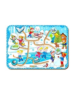 Развивающая игра Лабиринт-пара. Зима / 114114 Woodland toys