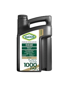 Моторное масло VX 1000 FAP 5W40 Yacco
