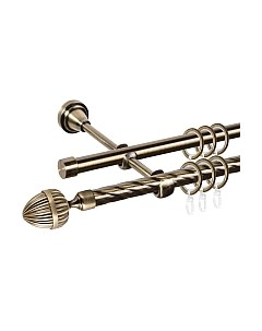 Карниз для штор АС ФОРОС Grace D16K/16Г + наконечники Милано Ас форос