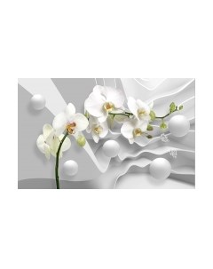 Фотообои листовые Vimala 3D Орхидея и шары