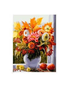 Картина по номерам БЕЛОСНЕЖКА Осенние цветы / 470-OVC Белоснежка