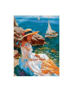 Картина по номерам БЕЛОСНЕЖКА На берегу Черного моря / 946-AS Белоснежка