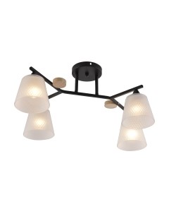 Потолочный светильник Mirastyle MH-1502/4 BK+WOOD