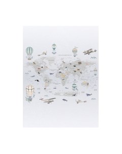 Фотообои листовые Vimala Познавательная карта мира 2