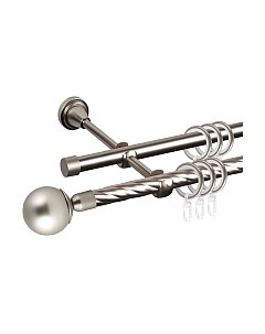 Карниз для штор АС ФОРОС Grace D16K/16Г + наконечники Шар простой Ас форос