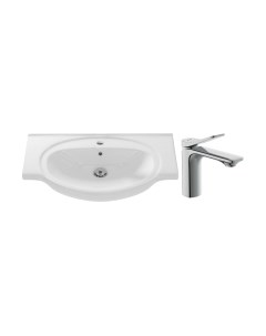 Умывальник со смесителем Cersanit Erica 80 / S-UM-ERI80-1-W + 63050