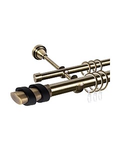 Карниз для штор АС ФОРОС Grace D25Г/16Г составной + наконечники Вена черный Ас форос