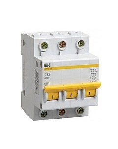 Выключатель автоматический IEK ВА 47-29 40А 3P 4.5кА D / MVA20-3-040-D Iek