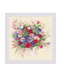 Набор для вышивания Букет с эустомой и гипсофилой / 1947 Риолис