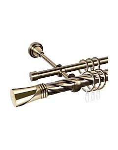 Карниз для штор АС ФОРОС Grace D25К/16Г составной + наконечники Вега золото Ас форос