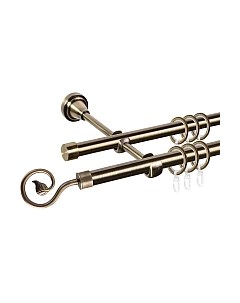 Карниз для штор АС ФОРОС Grace D16Г/16Г + наконечники Завиток одинарный Ас форос