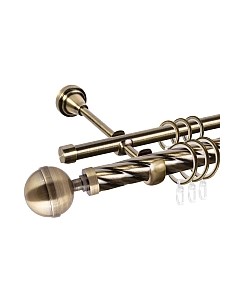 Карниз для штор АС ФОРОС Grace D25К/16Г составной + наконечники Шар большой Ас форос