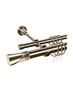 Карниз для штор АС ФОРОС Grace D25Г/16Г + наконечники Вега золото Ас форос