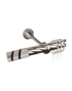 Карниз для штор Grace D25К + наконечники Изольда черный Ас форос