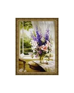 Картина Декарт Цветы на столе у окна 8Л0622