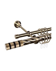 Карниз для штор АС ФОРОС Grace D25К/16Г + наконечники Тристан черный Ас форос