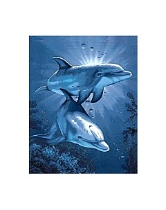 Набор алмазной вышивки Свидание дельфинов / WD222 Wizardi