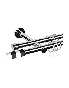 Карниз для штор АС ФОРОС Dance D19Г/19Г + наконечники Магнум черный Ас форос