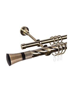 Карниз для штор АС ФОРОС Grace D25К/16Г + наконечники Люксор черный Ас форос