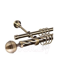 Карниз для штор АС ФОРОС Grace D25К/16Г составной + наконечники Шар большой Ас форос