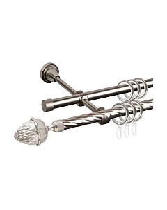 Карниз для штор АС ФОРОС Grace D16K/16Г составной + наконечники Шишка Ас форос