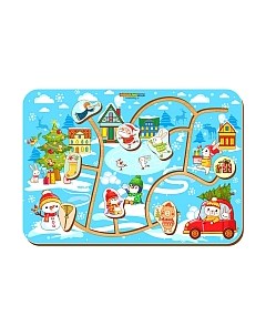 Развивающая игра Лабиринт-пара. Новый год / 114113 Woodland toys