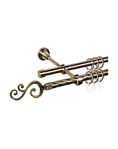 Карниз для штор АС ФОРОС Grace D16K/16Г + наконечники Лоза Ас форос