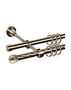 Карниз для штор АС ФОРОС Grace D16K/16Г составной + наконечники Сфера Ас форос