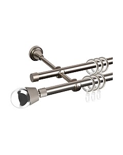 Карниз для штор Grace D16Г/16Г + наконечники Жемчужина хром Ас форос