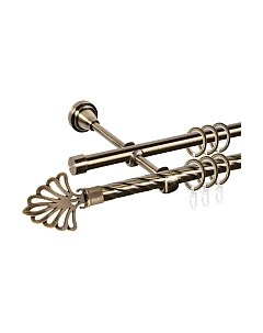 Карниз для штор АС ФОРОС Grace D16K/16Г + наконечники Веер Ас форос