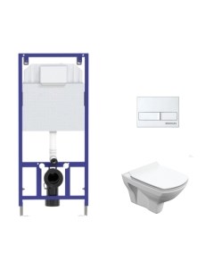 Унитаз подвесной с инсталляцией Cersanit Carina S-MZ-CARINA-XL-COn-S-DL-w + 525 040000 + L2 040012