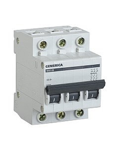 Выключатель автоматический Generica ВА 47-29 3Р 10А 4.5кА / MVA25-3-010-C