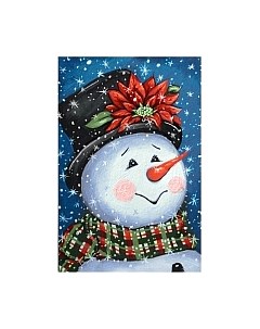 Набор алмазной вышивки Нарядный снеговик / WD2437 Wizardi