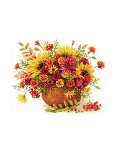 Набор для вышивания Осенние цветы / 1973 Риолис