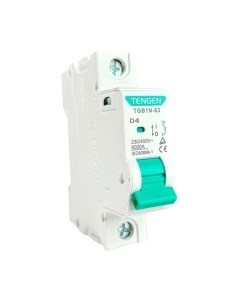 Выключатель автоматический Tengen TGB1N-63 1P 4A D 6kA 1M / TGB1N-63-1-04D