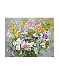 Картина по номерам Букет с ромашками / 043-AB Белоснежка