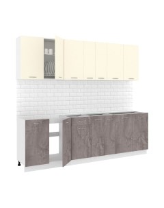 Кухонный гарнитур Кортекс-мебель Корнелия Лира-лайт 2.5м без столешницы