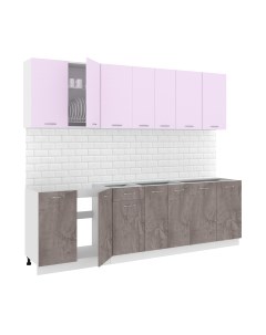 Кухонный гарнитур Кортекс-мебель Корнелия Лира-лайт 2.6м без столешницы