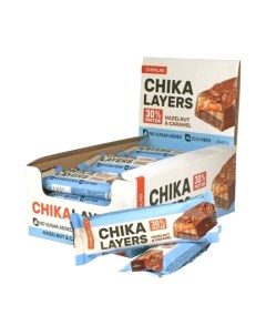 Набор протеиновых батончиков Chikalab Chika Layers Лесной орех с карамелью