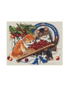 Набор для вышивания Котята и Вишни / K-68 Merejka