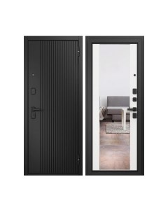 Входная дверь Mastino T1 Trust Eco PP черный муар металлик/черный матовый/белый софт