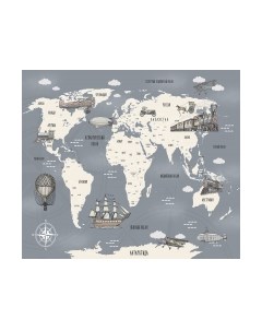 Фотообои листовые Citydecor Карта мира на русском 9