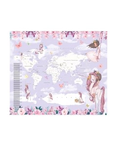 Фотообои листовые Citydecor Princess карта мира с ростомером 19