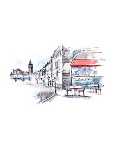 Фотообои листовые Citydecor Лондон акварель