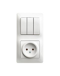 Блок выключатель+розетка Systeme (Schneider) Electric Glossa GSL000176 Systeme (schneider) electric