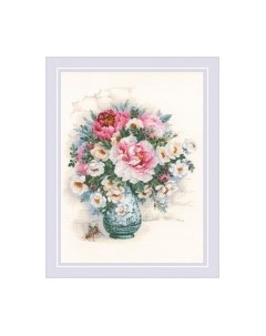 Набор для вышивания Пионы и шиповник / 1816 Риолис